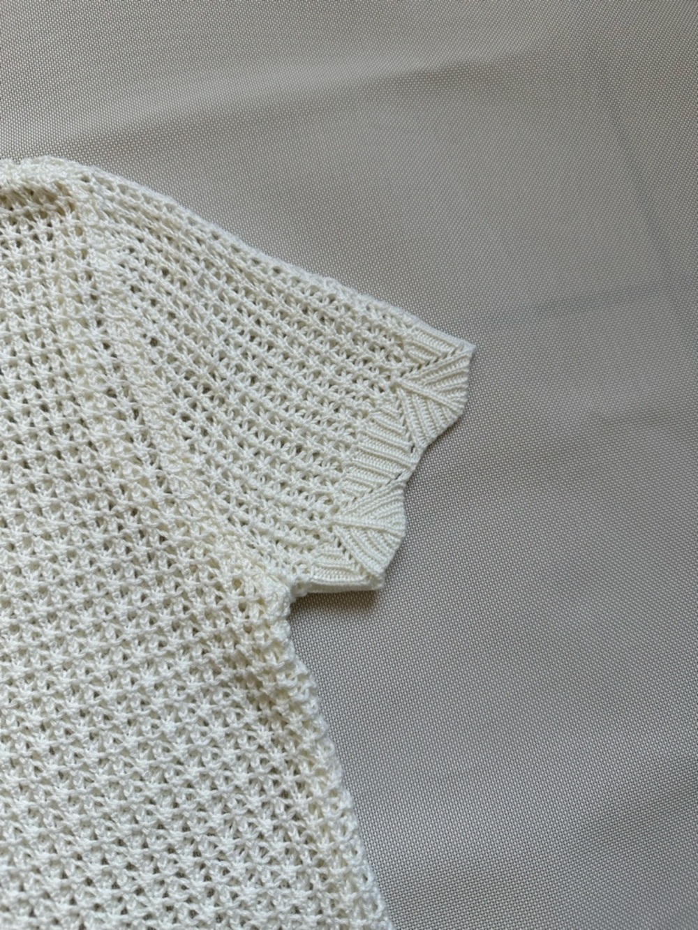 No Comment White Crochet Knit Stretch Button-Up Cardigan Top Size S - Picture 14 of 16